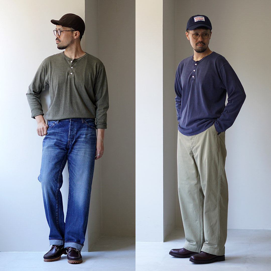 GOOD ON(グッドオン) カラー別注 ロングスリーブ ヘンリーネック Tシャツ
