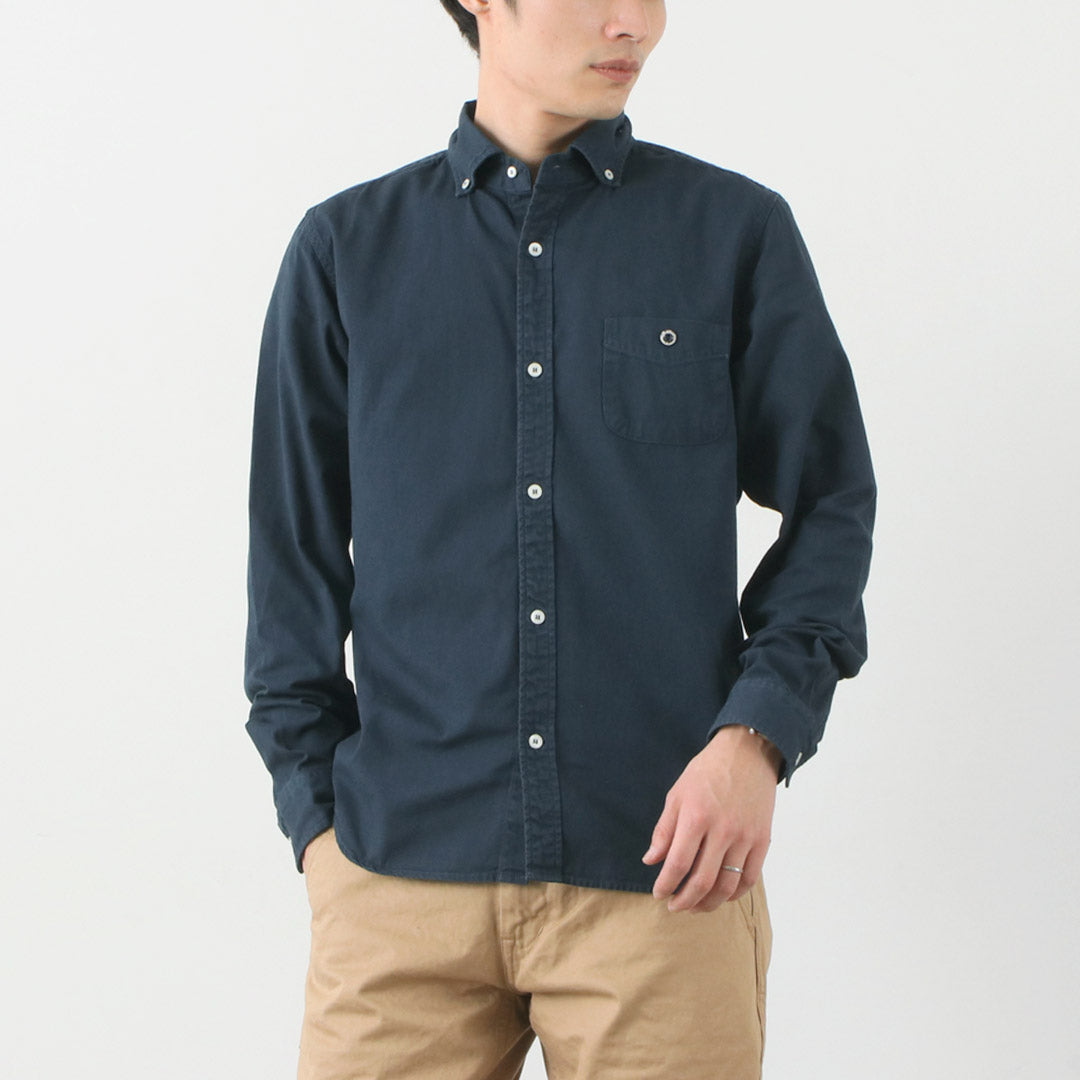 BARNS(バーンズ) カラー別注 オックス ロングスリーブ ボタンダウンシャツ