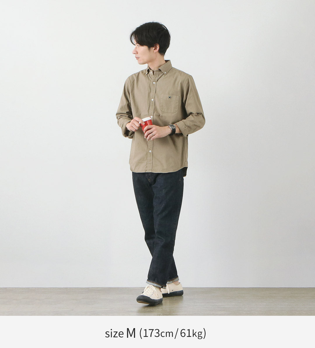 BARNS(バーンズ) カラー別注 オックス ロングスリーブ ボタンダウンシャツ