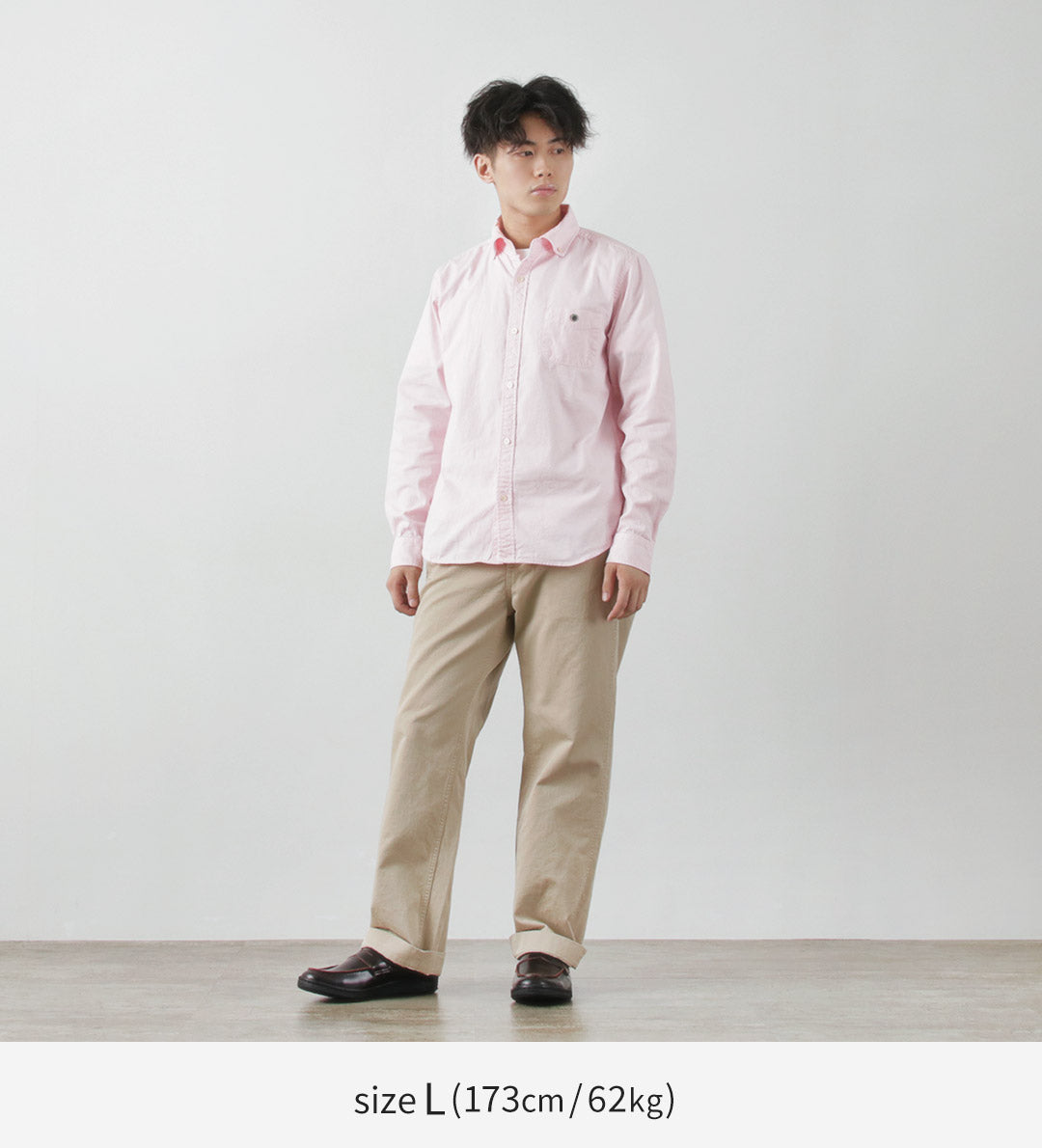 BARNS(バーンズ) カラー別注 オックス ロングスリーブ ボタンダウンシャツ