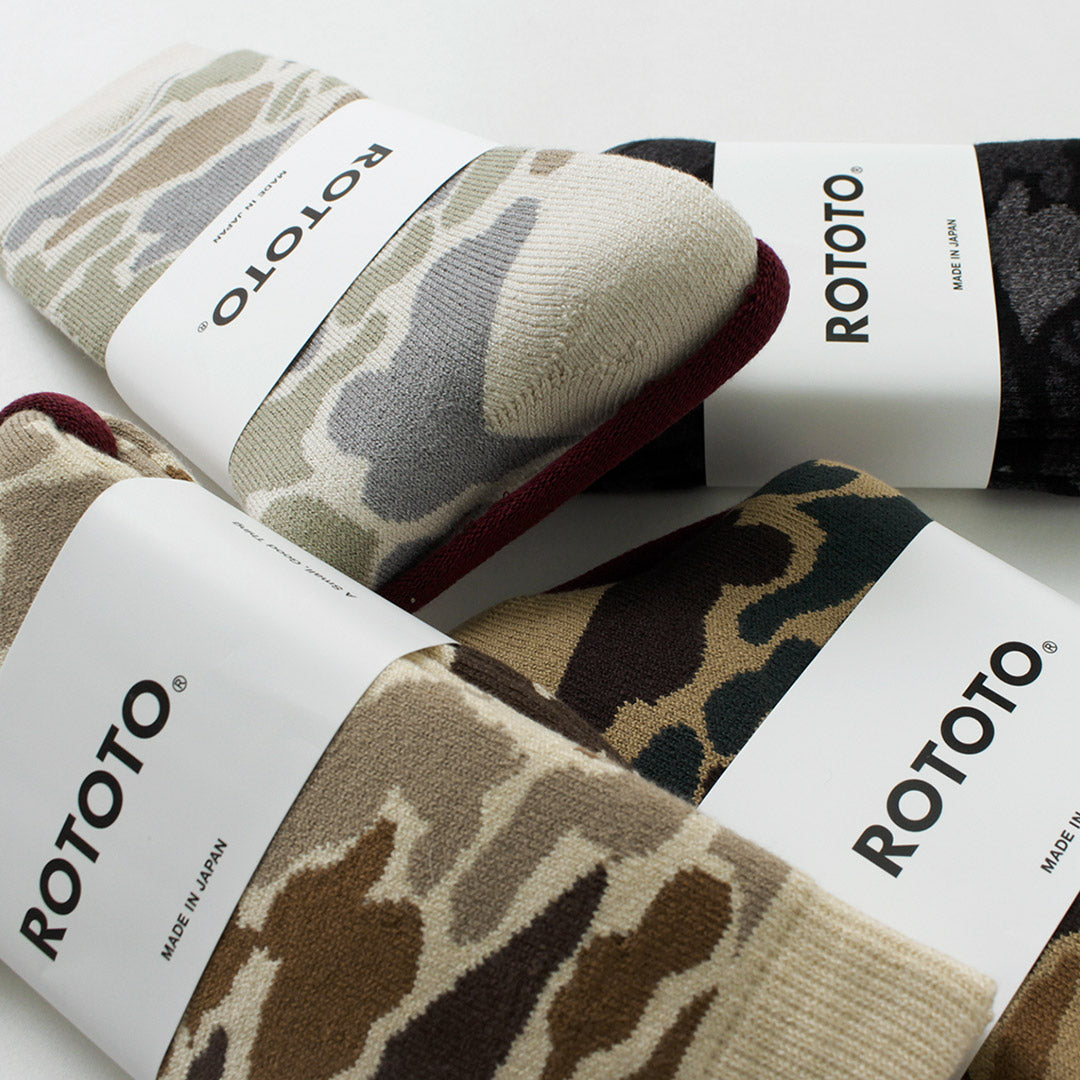 ROTOTO(ロトト) R1339 パイル カモ クルーソックス