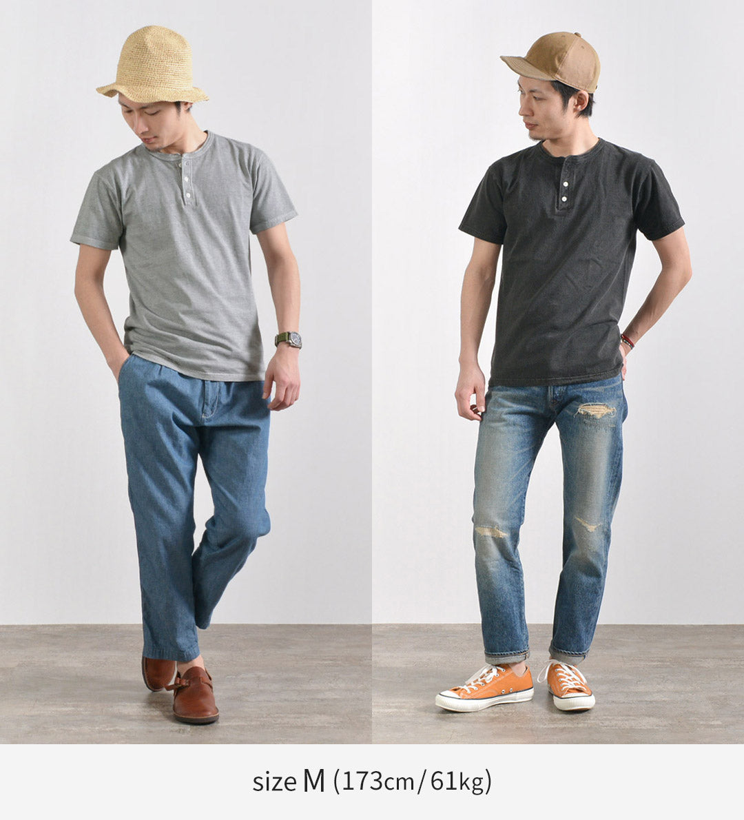 GOOD ON(グッドオン) カラー別注 ショートスリーブ ヘンリーネック Tシャツ