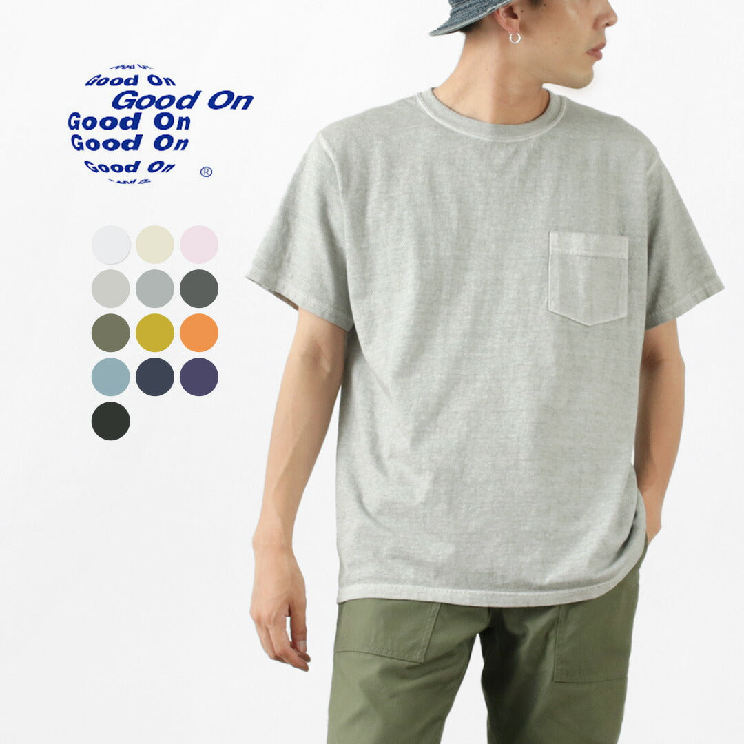 GOOD ON(グッドオン) カラー別注 ショートスリーブ ベーシック ポケット クルーネック Tシャツ