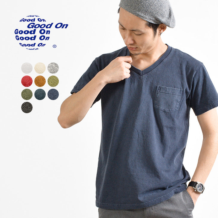 GOOD ON(グッドオン) ショートスリーブ Vネック ポケットTシャツ
