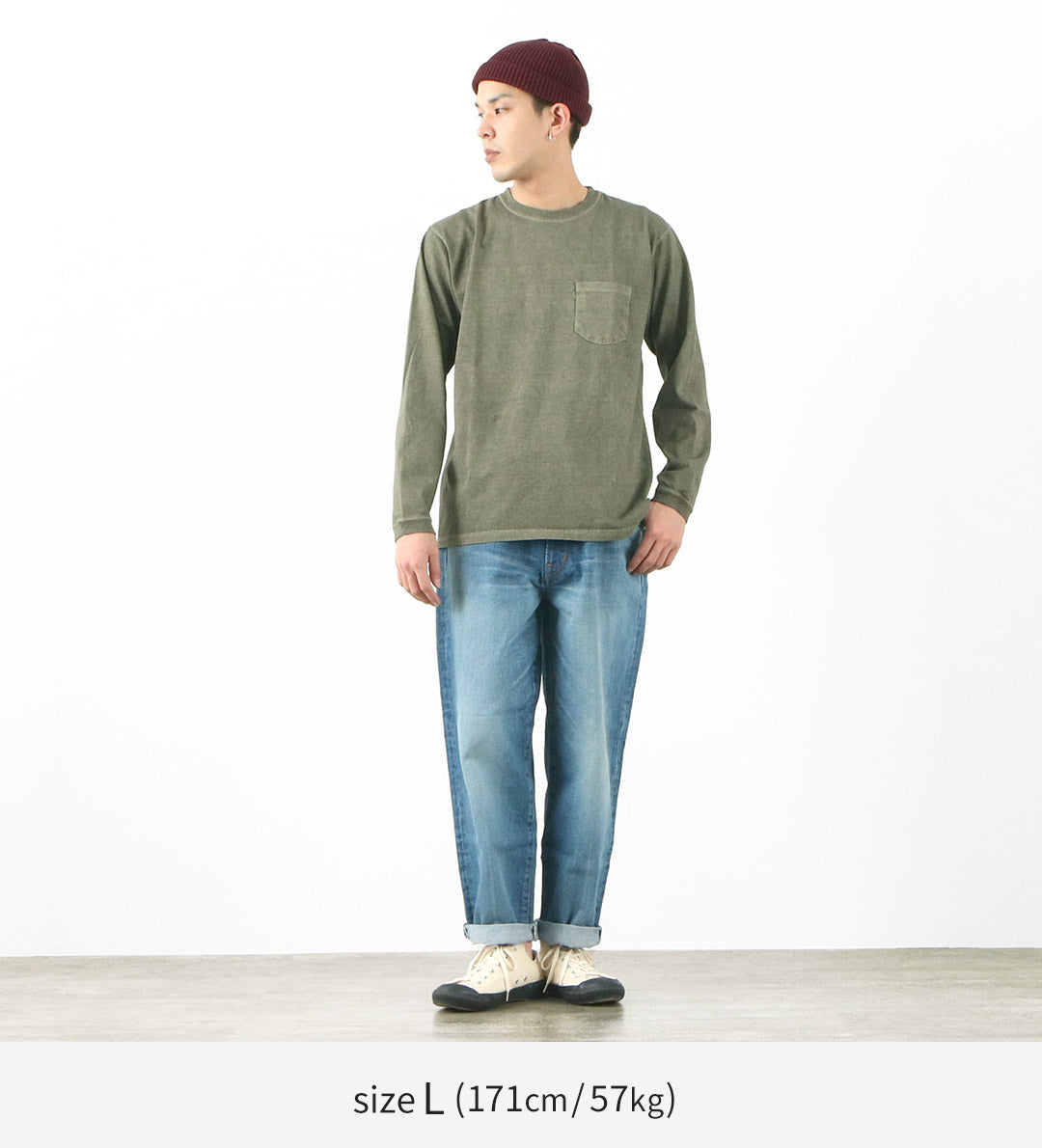 【30%OFF】GOOD ON(グッドオン)ロングスリーブ ポケット クルー Tシャツ