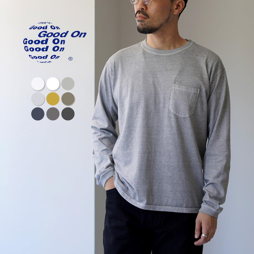 GOOD ON(グッドオン) カラー別注 ロングスリーブ ポケット クルー Tシャツ