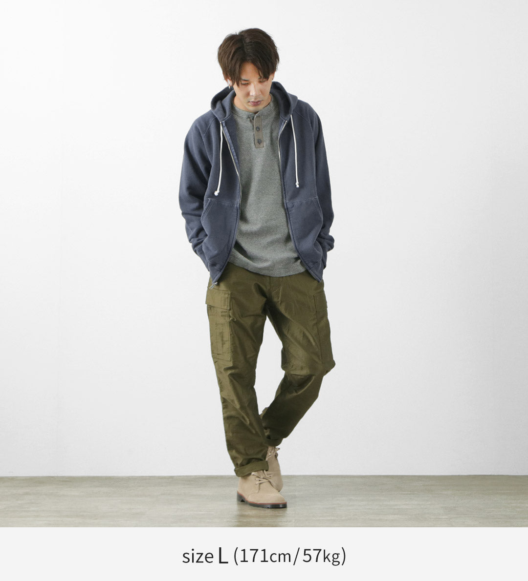 【30%OFF】GOOD ON(グッドオン) ラグラン ジップ フード スウェット