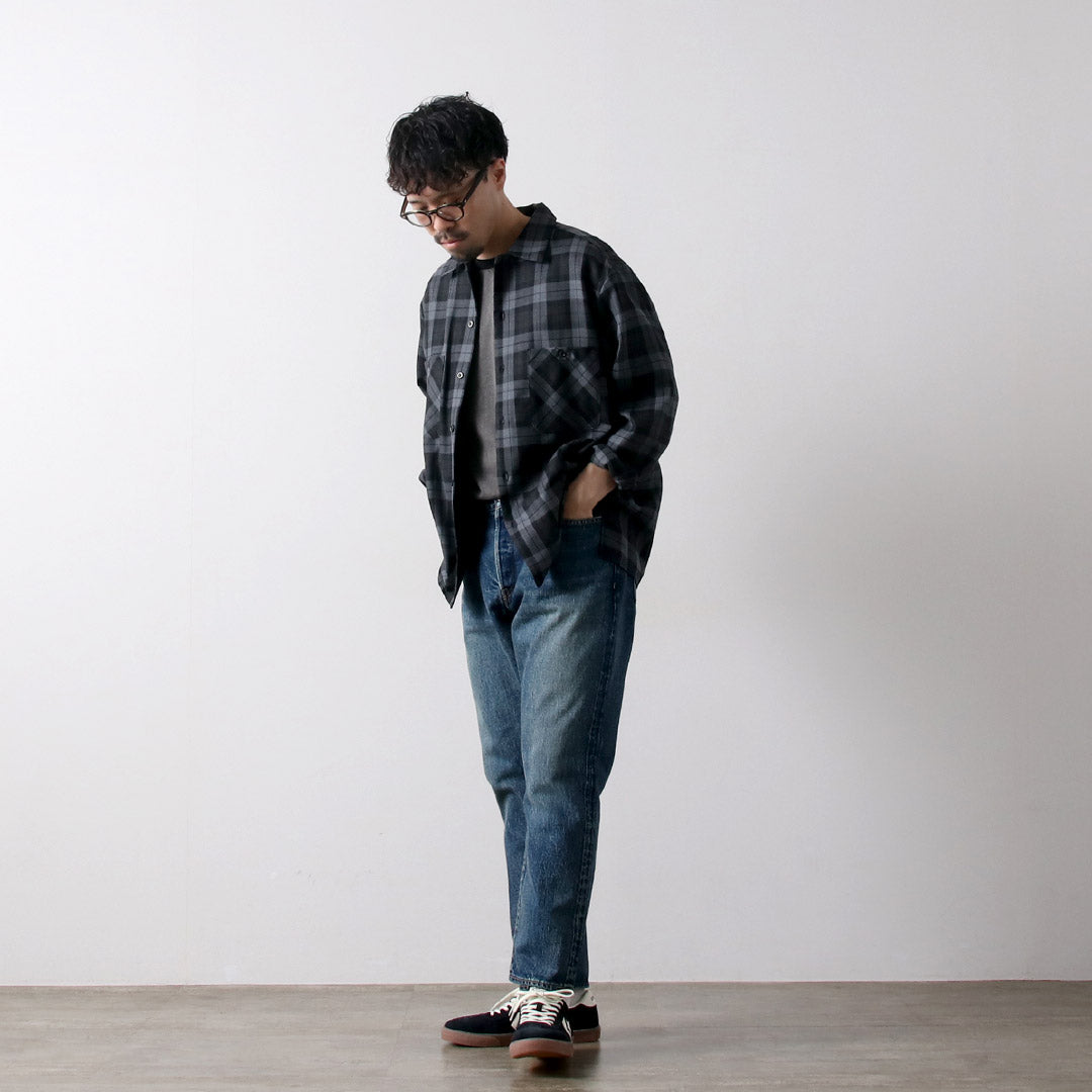 SANCA(サンカ) 15.5オンス デニムテーパード ユーズド 5Pパンツ