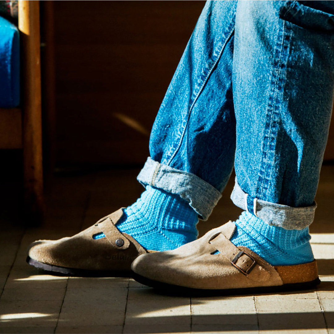 ROTOTO(ロトト) コットンワッフル クルーソックス