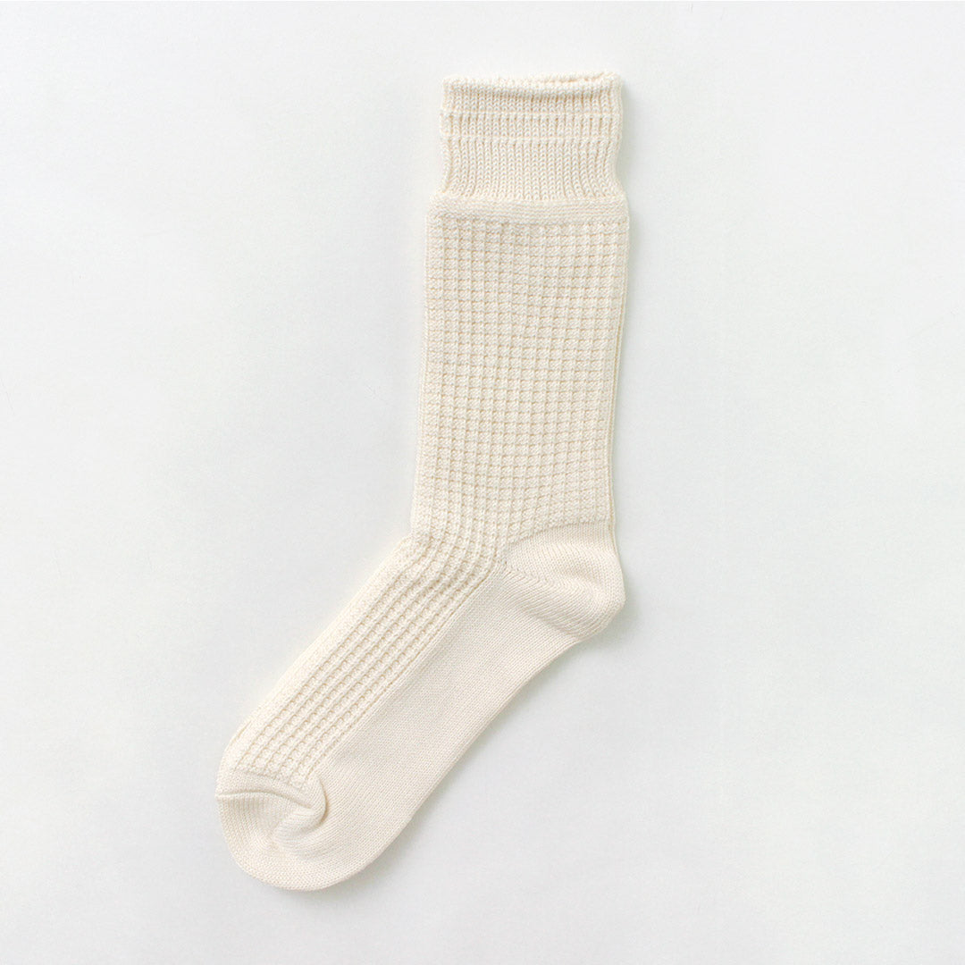 ROTOTO(ロトト) コットンワッフル クルーソックス