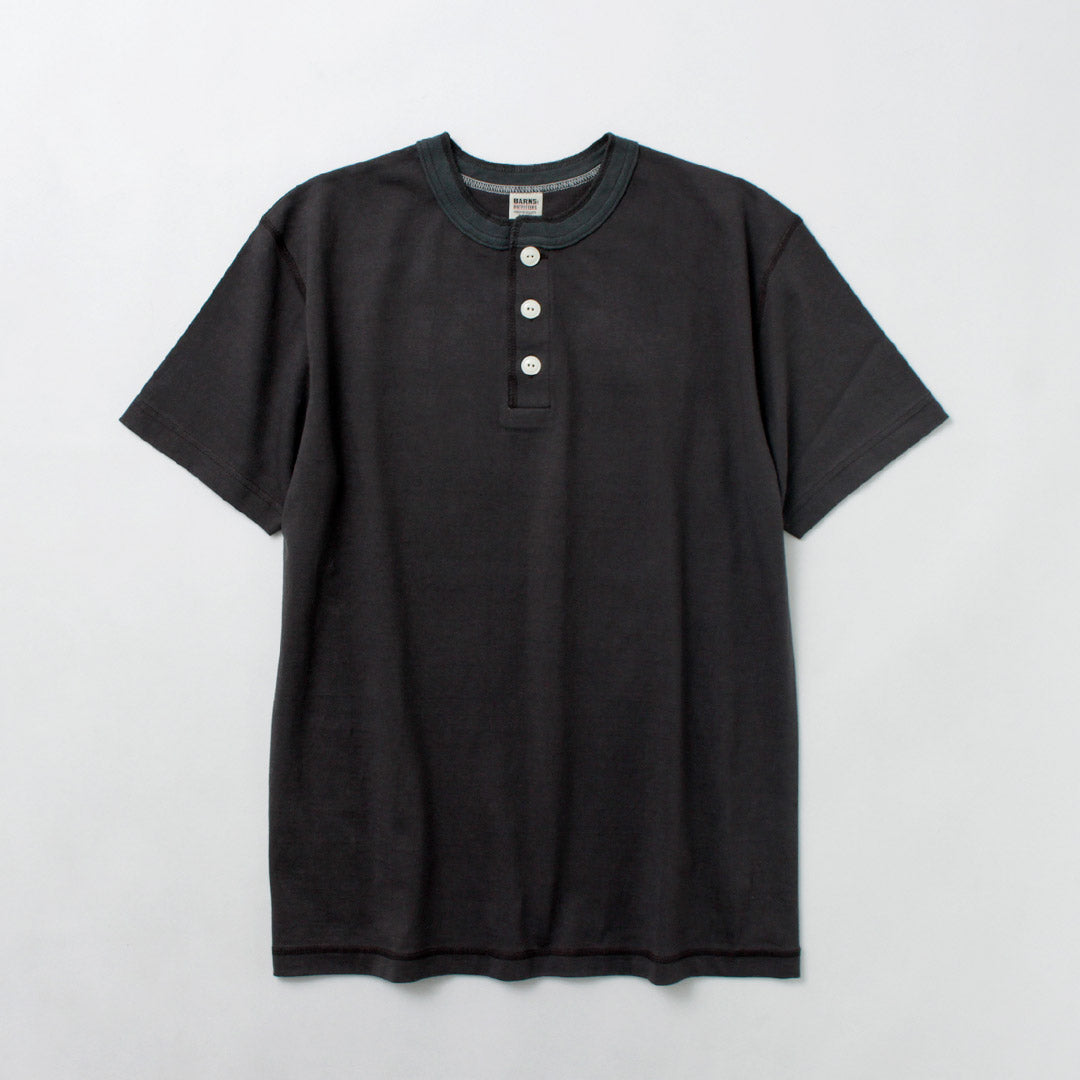 BARNS(バーンズ) 小寸編み ヘンリーネック 半袖 Tシャツ