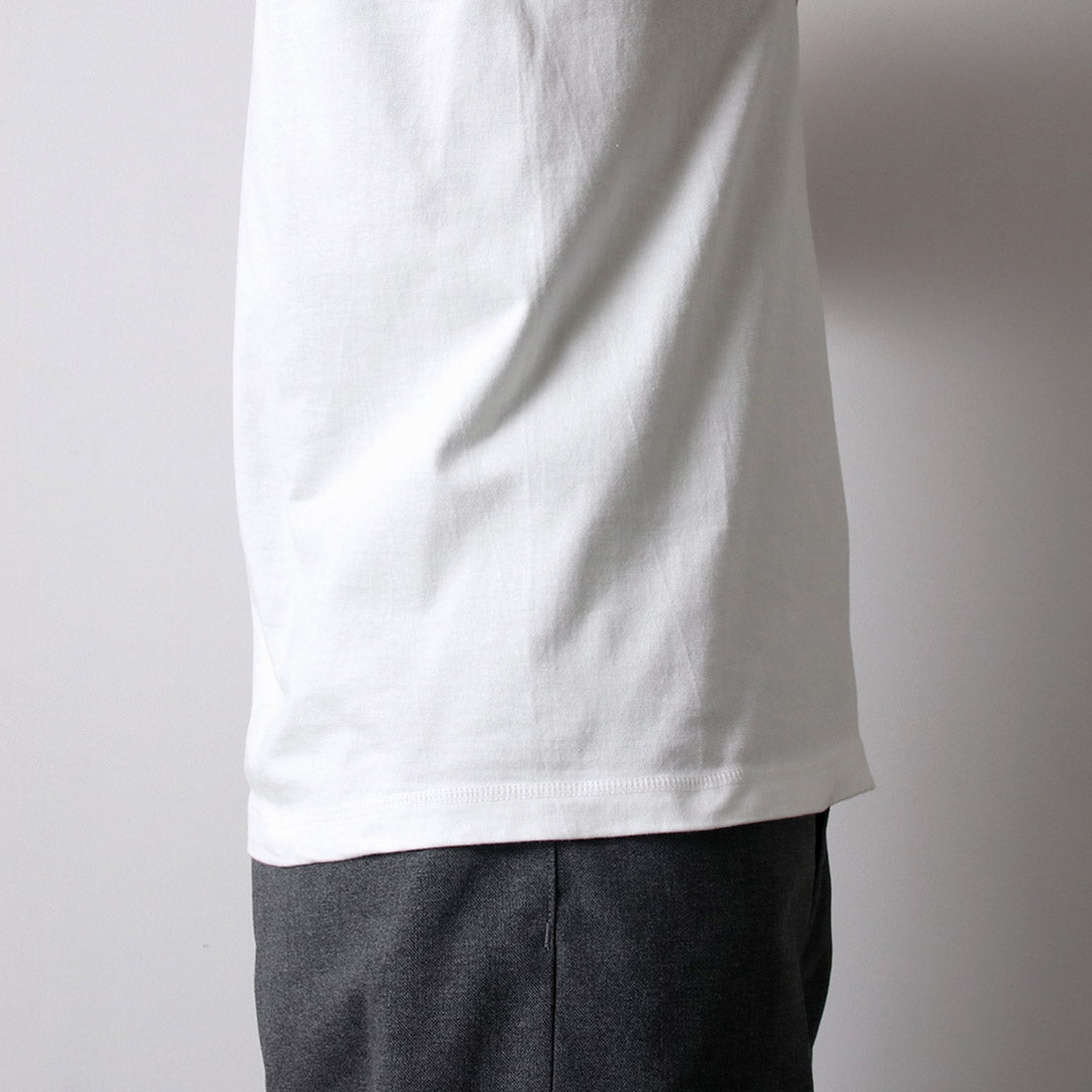 BARNS(バーンズ) 小寸編み ヘンリーネック 半袖 Tシャツ