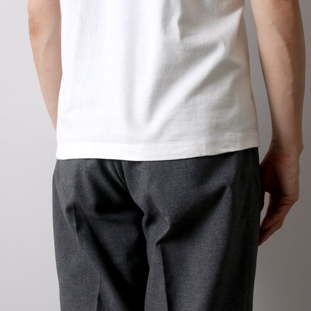 BARNS(バーンズ) 小寸編み ヘンリーネック 半袖 Tシャツ