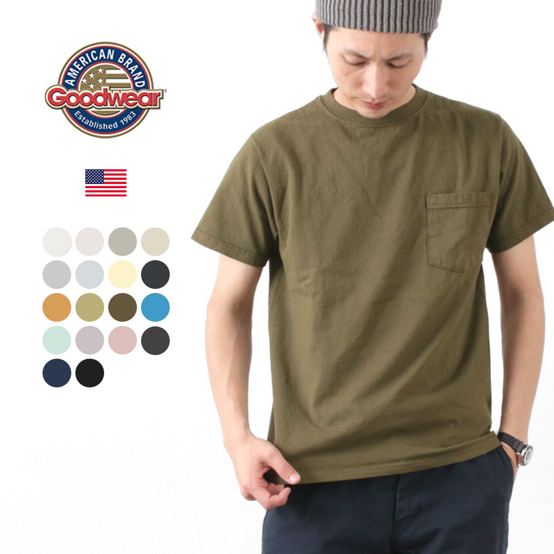 【50%OFF】GOODWEAR(グッドウェア)カラー別注 ポケット Tシャツ 半袖