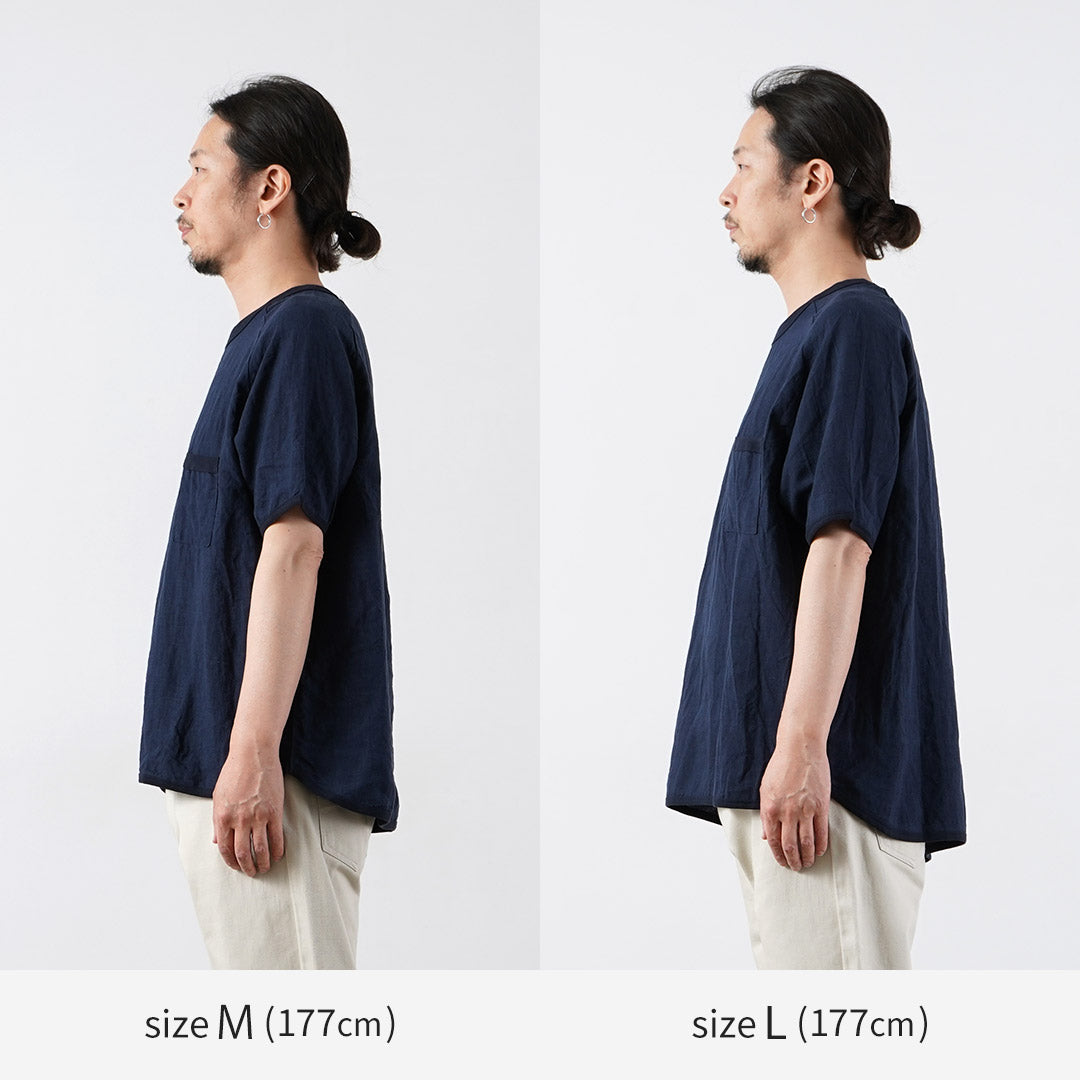 RE MADE IN TOKYO JAPAN(アールイー) フレンチリネンTシャツ 日本製