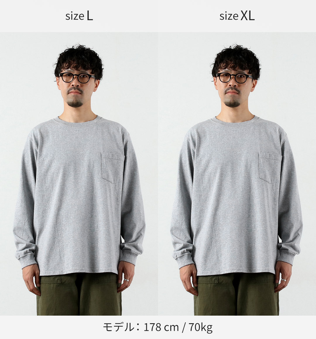 GOODWEAR(グッドウェア) クルーネック ポケット Tシャツ 長袖