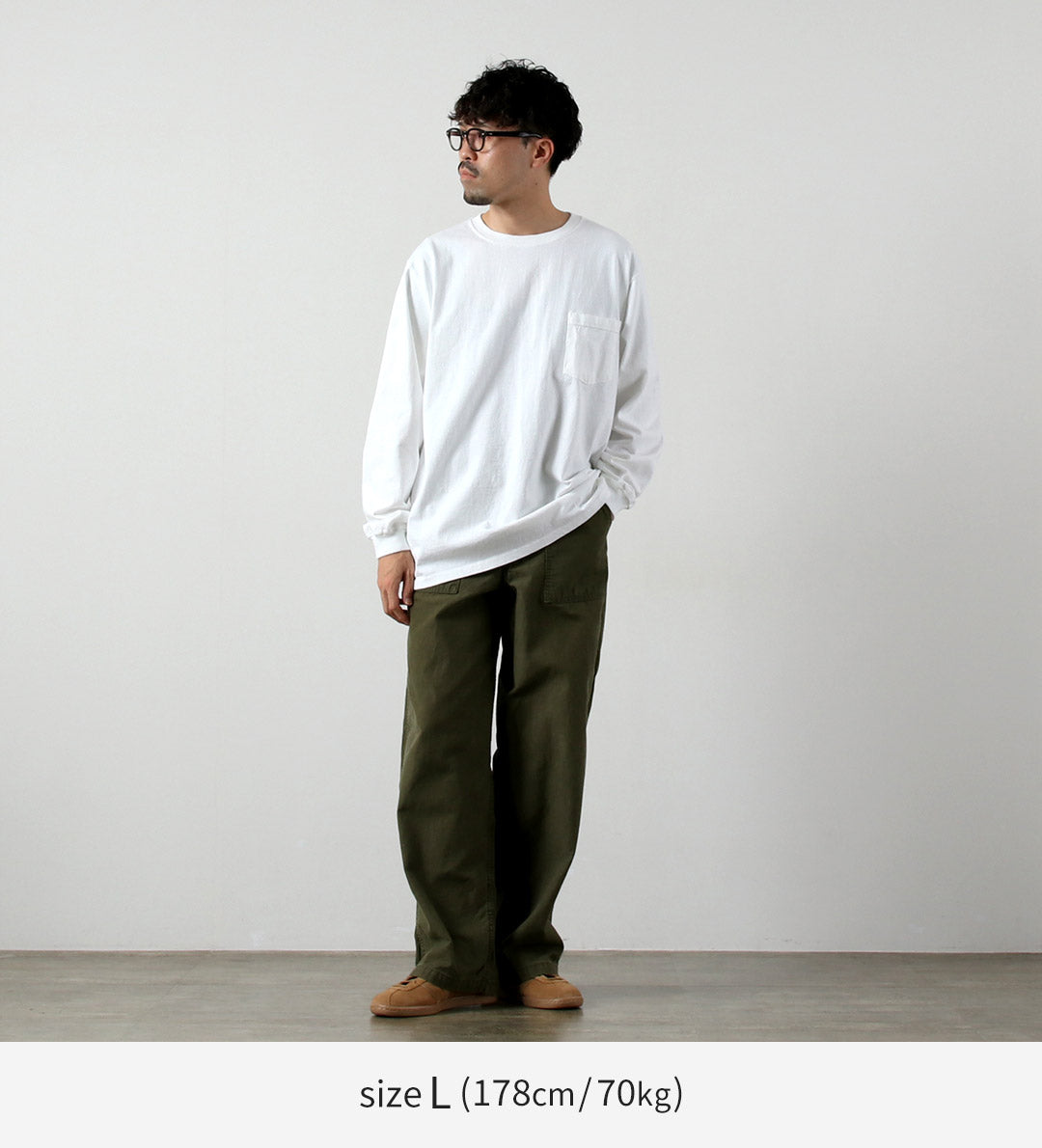 GOODWEAR(グッドウェア) クルーネック ポケット Tシャツ 長袖