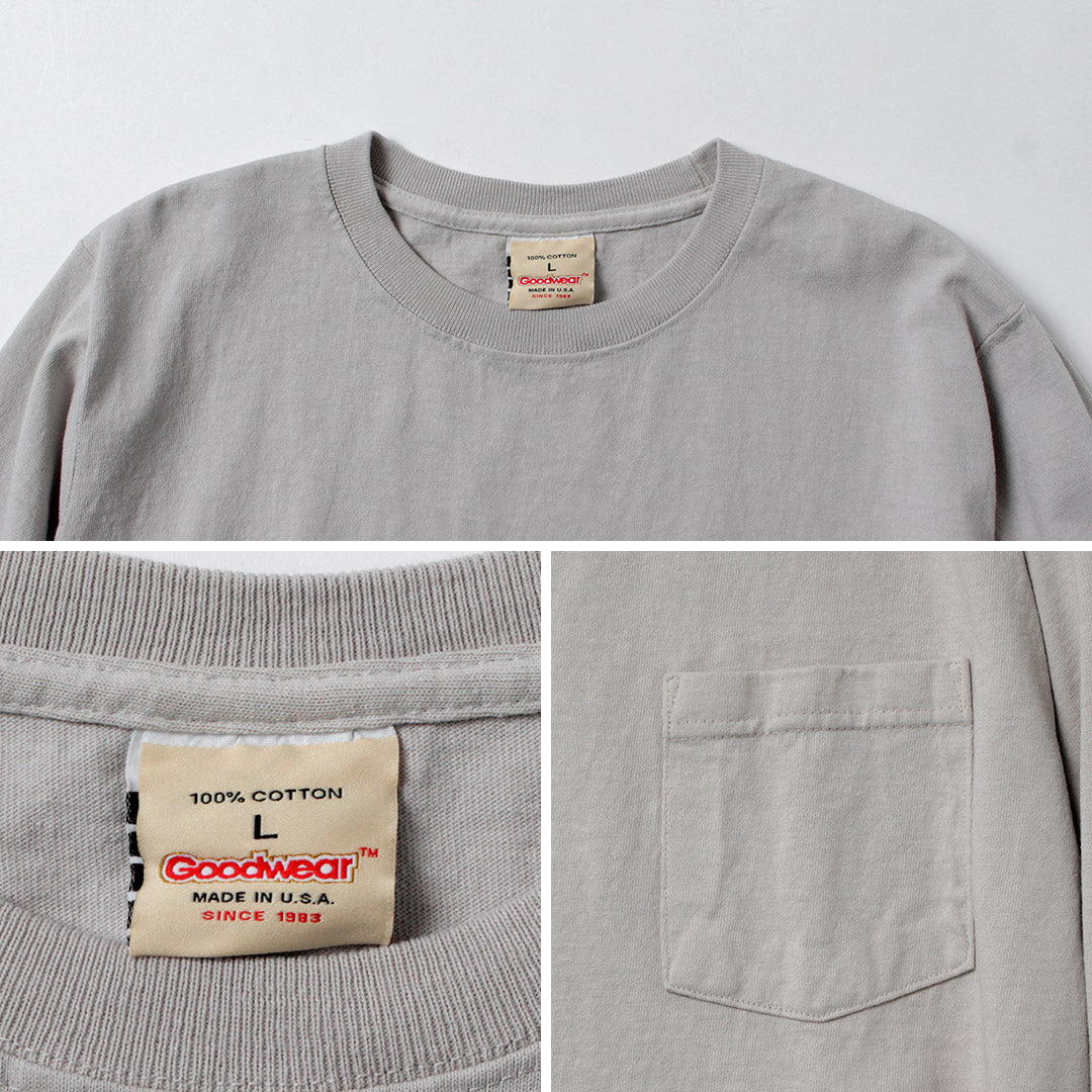 GOODWEAR(グッドウェア) クルーネック ポケット Tシャツ 長袖