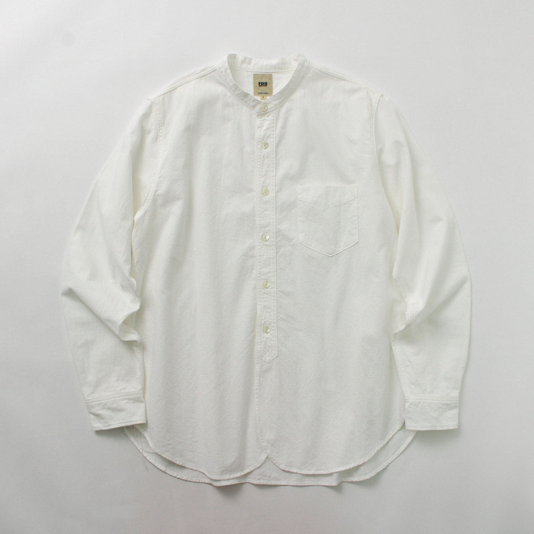 FOB FACTORY(FOBファクトリー) F3429 オックス バンドカラー シャツ/長袖