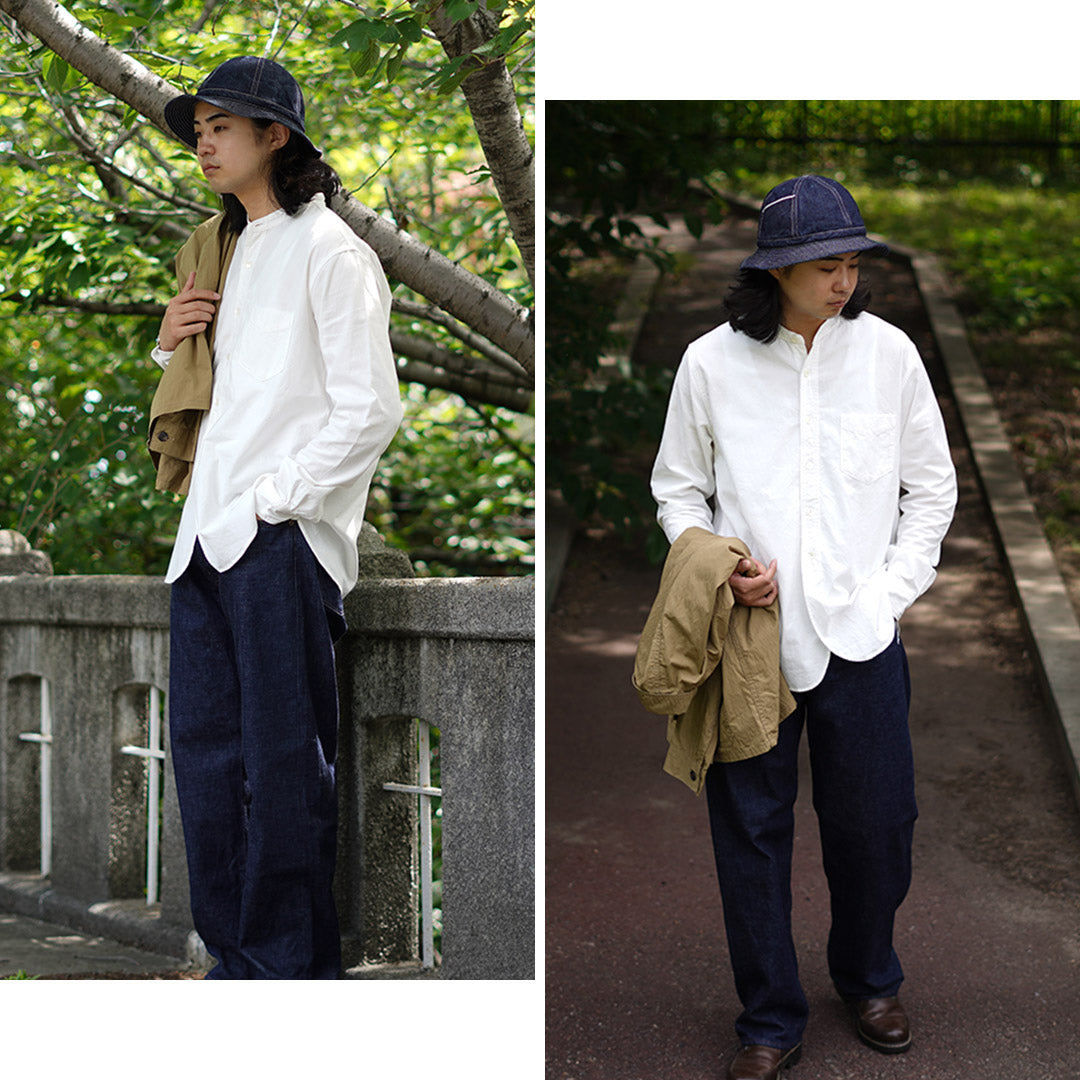 FOB FACTORY(FOBファクトリー) F3429 オックス バンドカラー シャツ/長袖