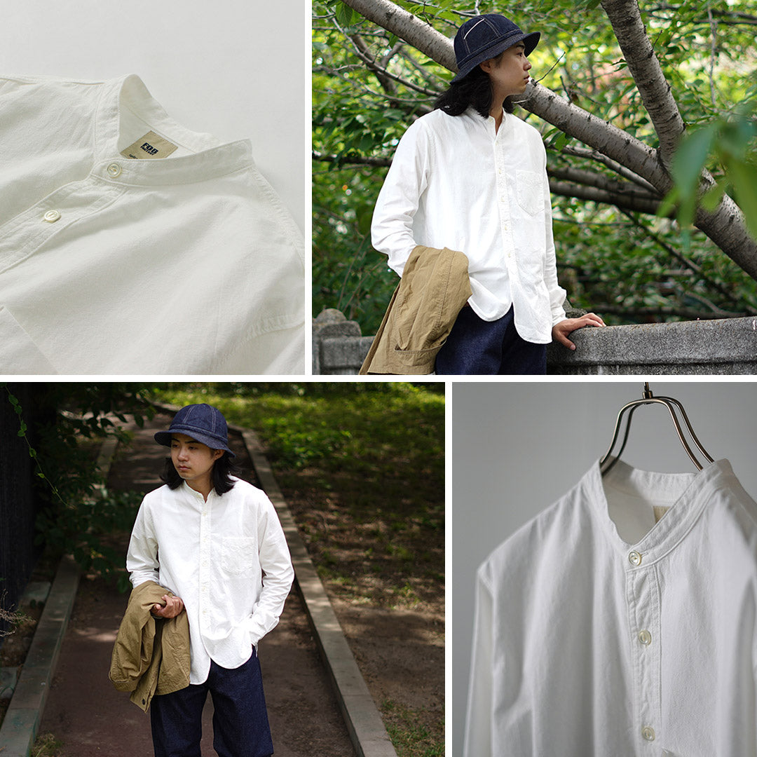 FOB FACTORY(FOBファクトリー) F3429 オックス バンドカラー シャツ/長袖