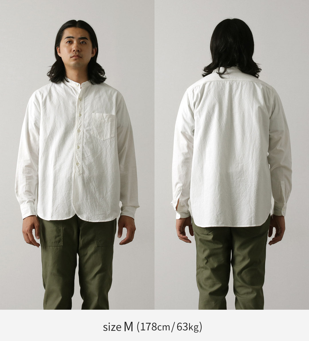 FOB FACTORY(FOBファクトリー) F3429 オックス バンドカラー シャツ/長袖
