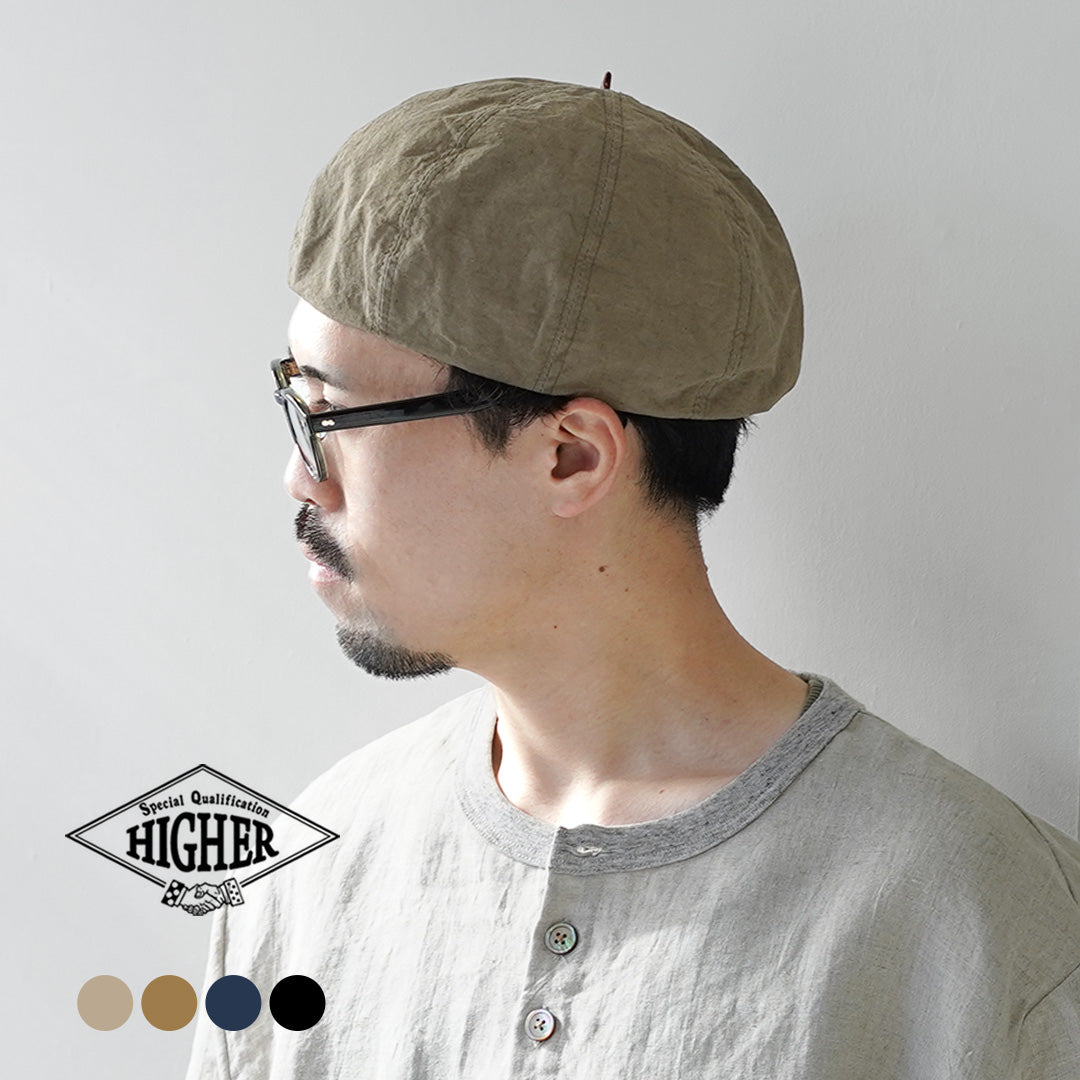 HIGHER(ハイアー) 綿麻ウェザー ベレー帽 日本製