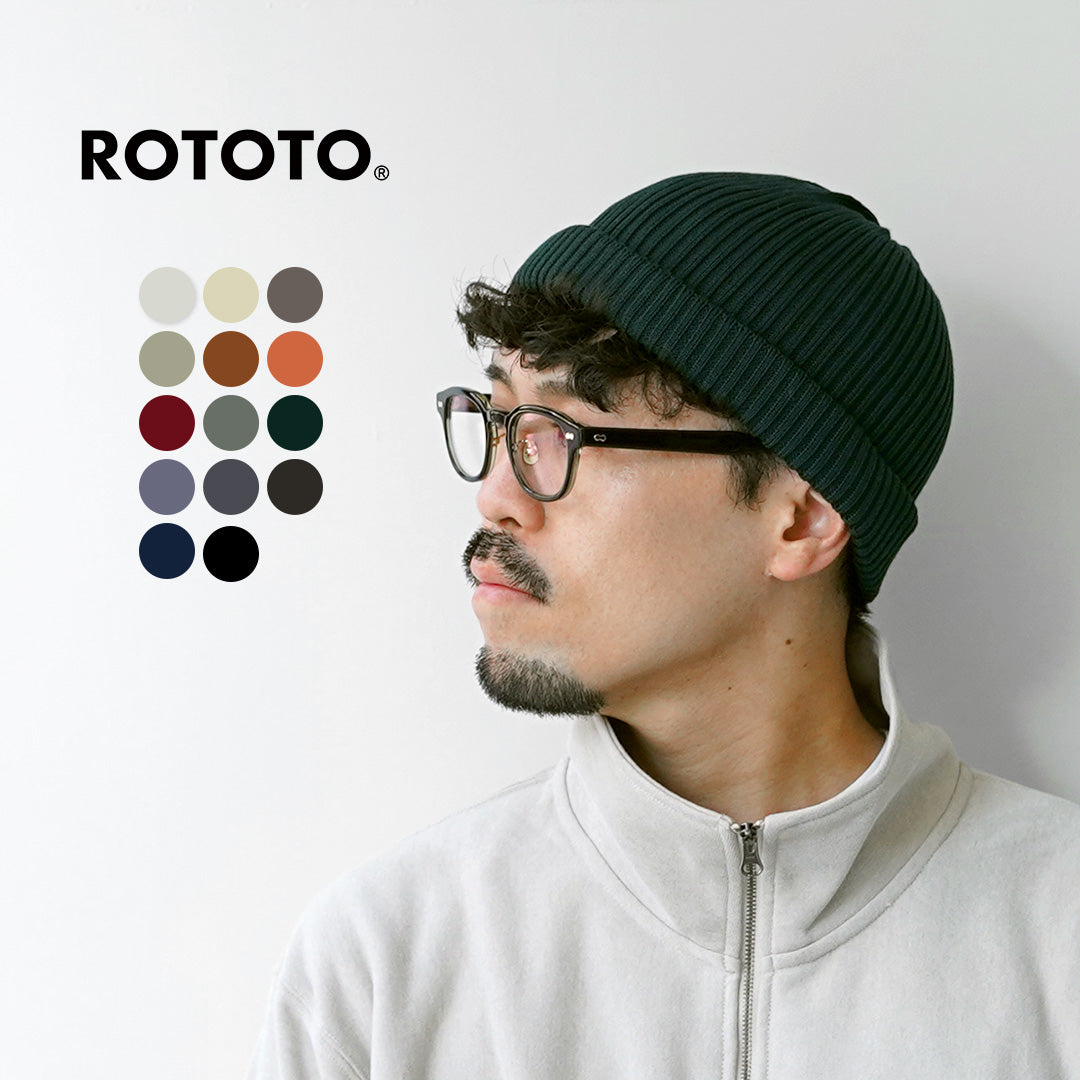 ROTOTO(ロトト) コットン ロールアップビーニー