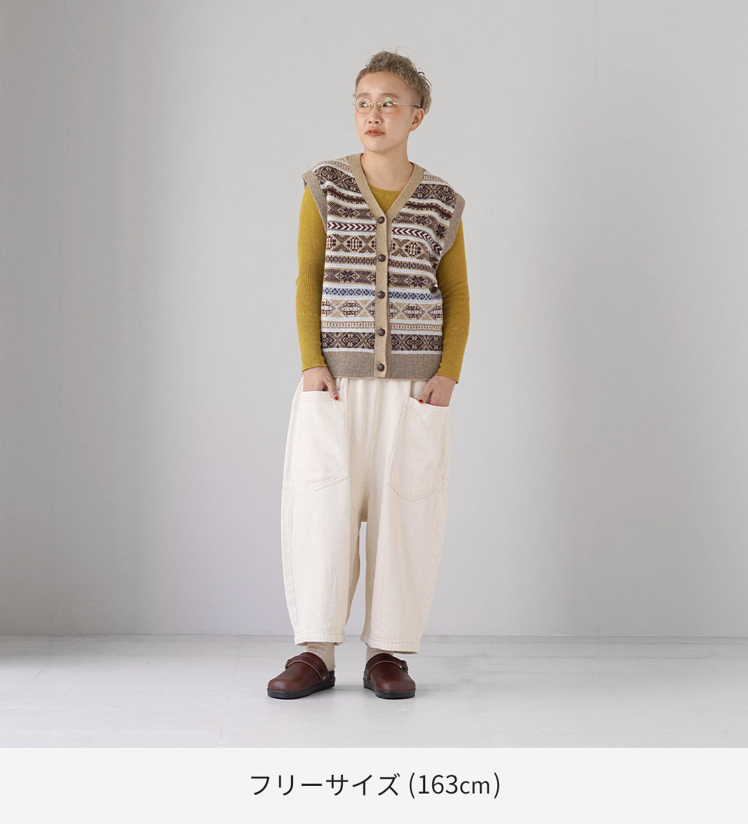 TUMUGU(ツムグ) コットン リブニット Uネック