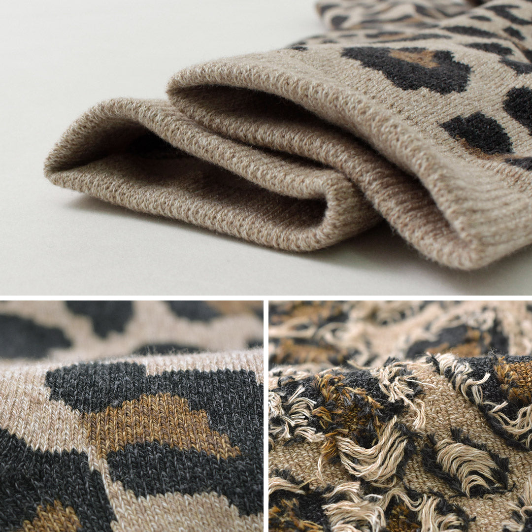 ROTOTO(ロトト) R1340 パイル レオパード クルー ソックス