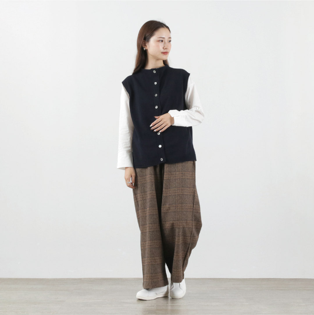 【20%OFF】MAO MADE(マオメイド) ツイードライク チェック ワイド パンツ 2024年モデル