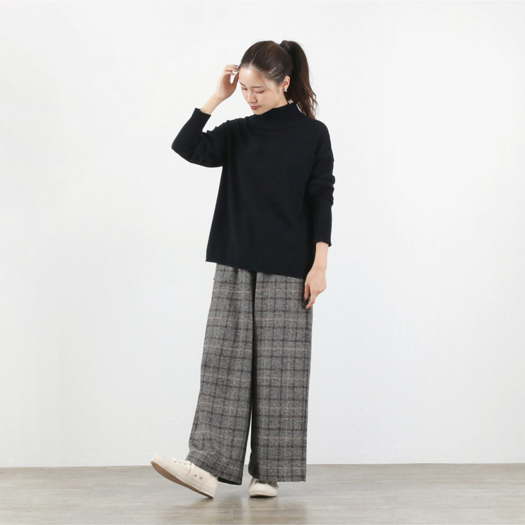 【20%OFF】MAO MADE(マオメイド) ツイードライク チェック ワイド パンツ 2024年モデル