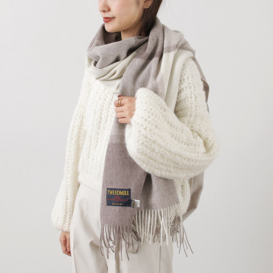 TWEED MILL(ツイードミル) 71×210 ラムウール ニーラグ チェック