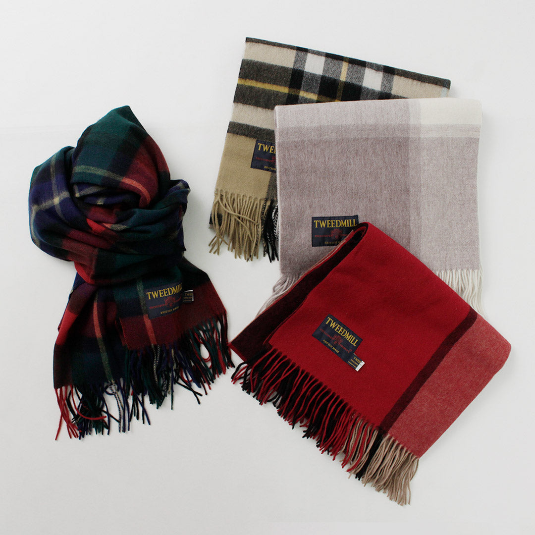 TWEED MILL(ツイードミル) 71×210 ラムウール ニーラグ チェック