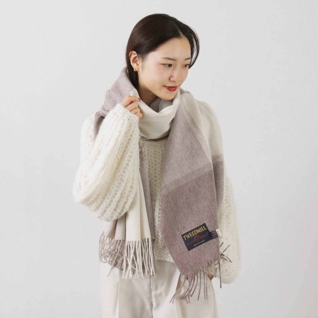 TWEED MILL(ツイードミル) 71×210 ラムウール ニーラグ チェック