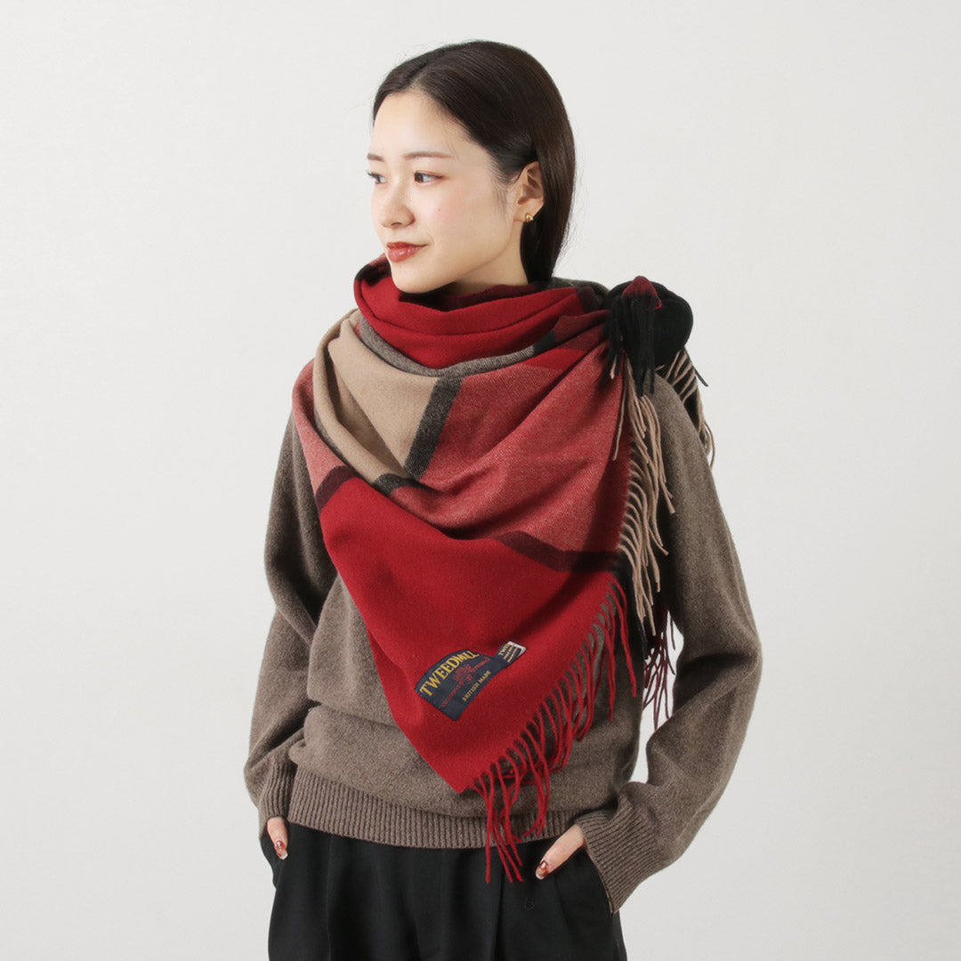 TWEED MILL(ツイードミル) 71×210 ラムウール ニーラグ チェック