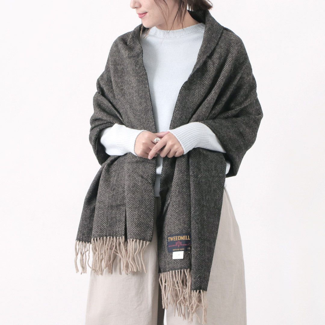 TWEED MILL(ツイードミル) ラムウール ニーラグ ヘリンボーン