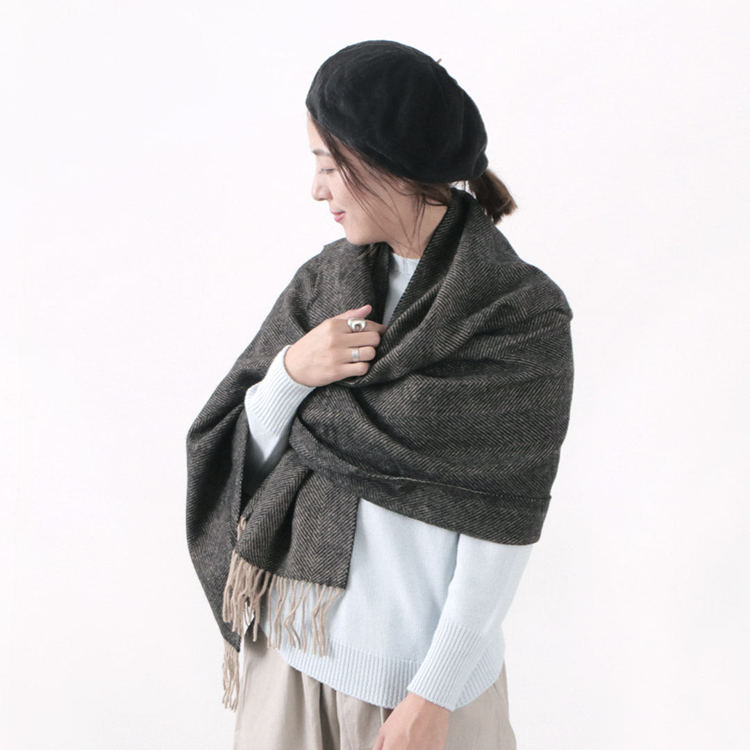 TWEED MILL(ツイードミル) ラムウール ニーラグ ヘリンボーン