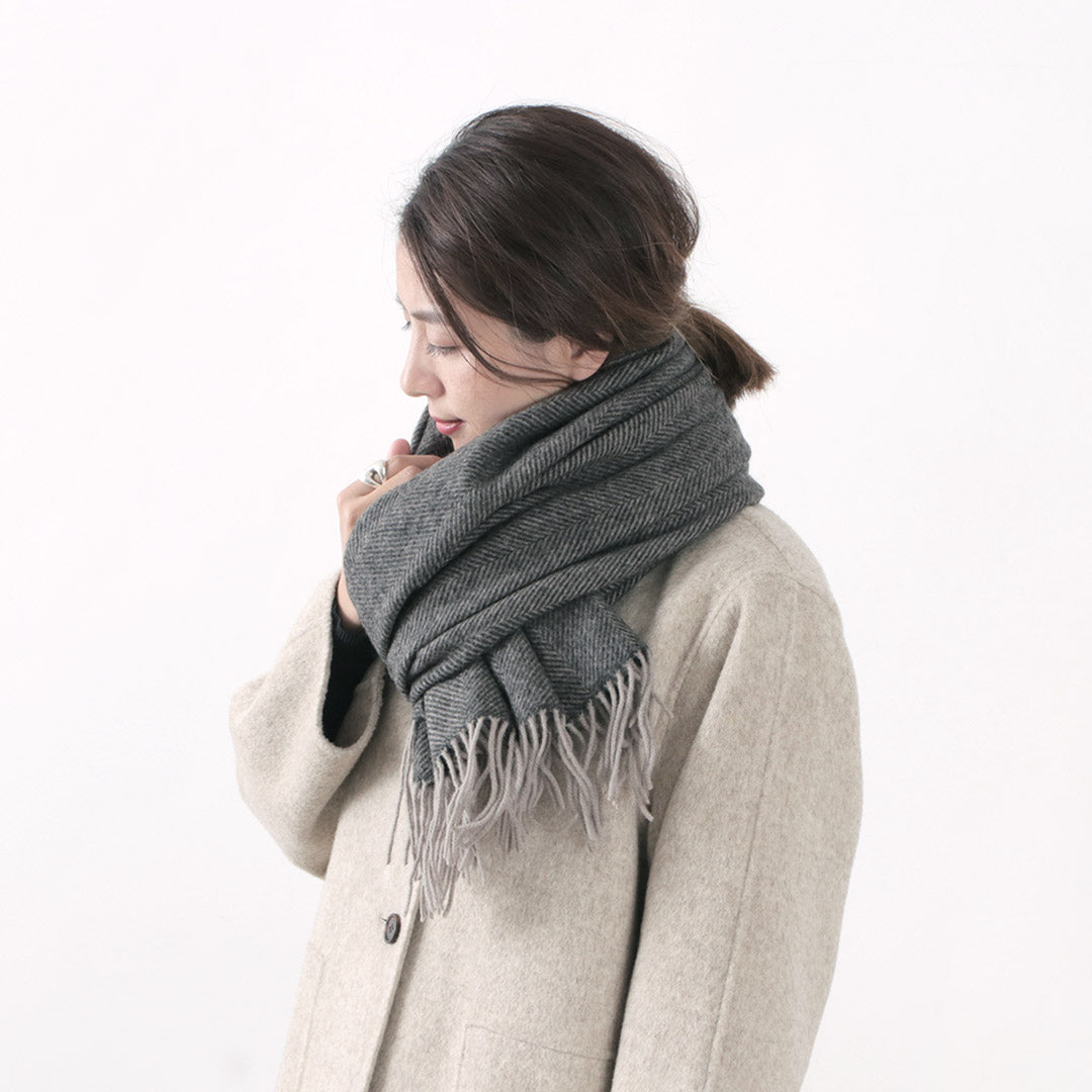 TWEED MILL(ツイードミル) ラムウール ニーラグ ヘリンボーン