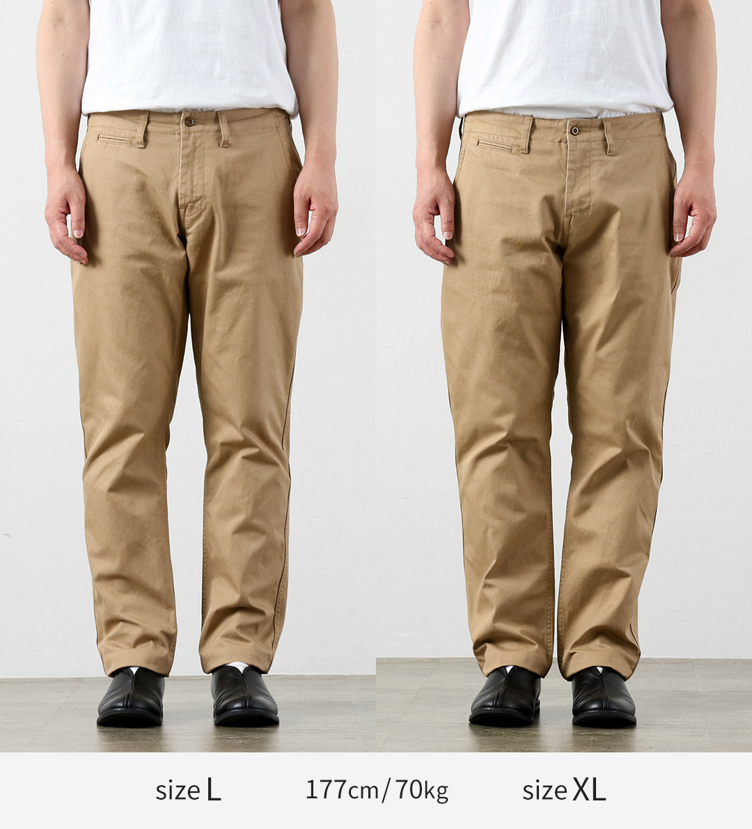 Blue refabric(ブルーリファブリック) 40/3ハイカウントツイル ワイドテーパード ヴィンテージ チノ 日本製