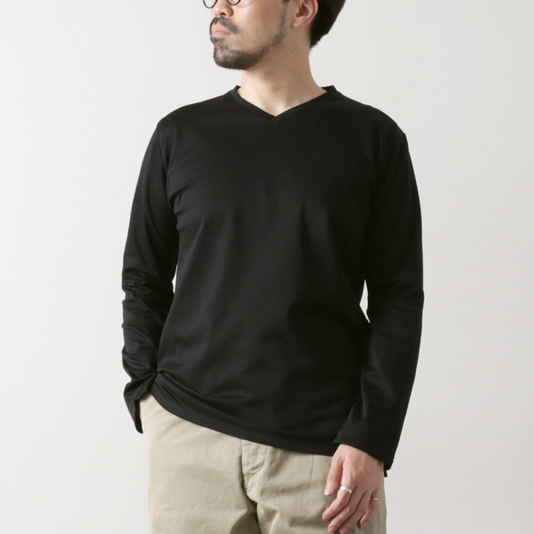 RE MADE IN TOKYO JAPAN(アールイー) 東京メイド Vネック ロングスリーブ ドレスTシャツ 5721A-CT
