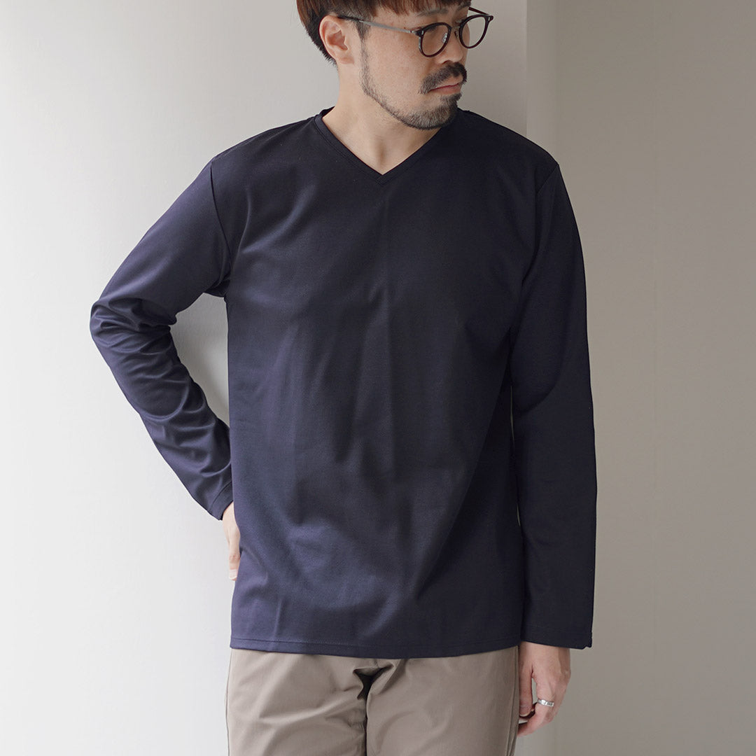 RE MADE IN TOKYO JAPAN(アールイー) 東京メイド Vネック ロングスリーブ ドレスTシャツ 5721A-CT