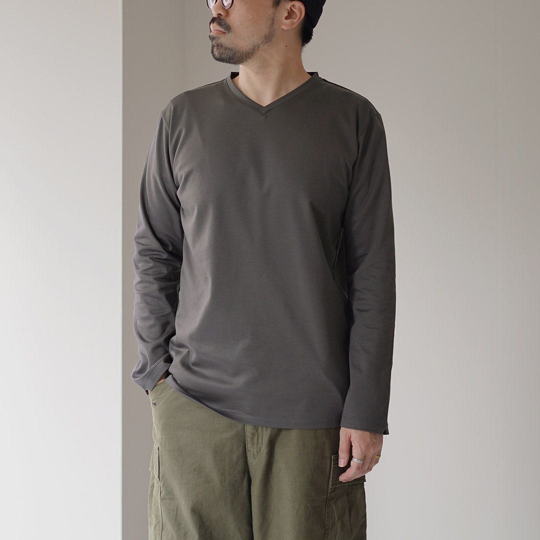 RE MADE IN TOKYO JAPAN(アールイー) 東京メイド Vネック ロングスリーブ ドレスTシャツ 5721A-CT
