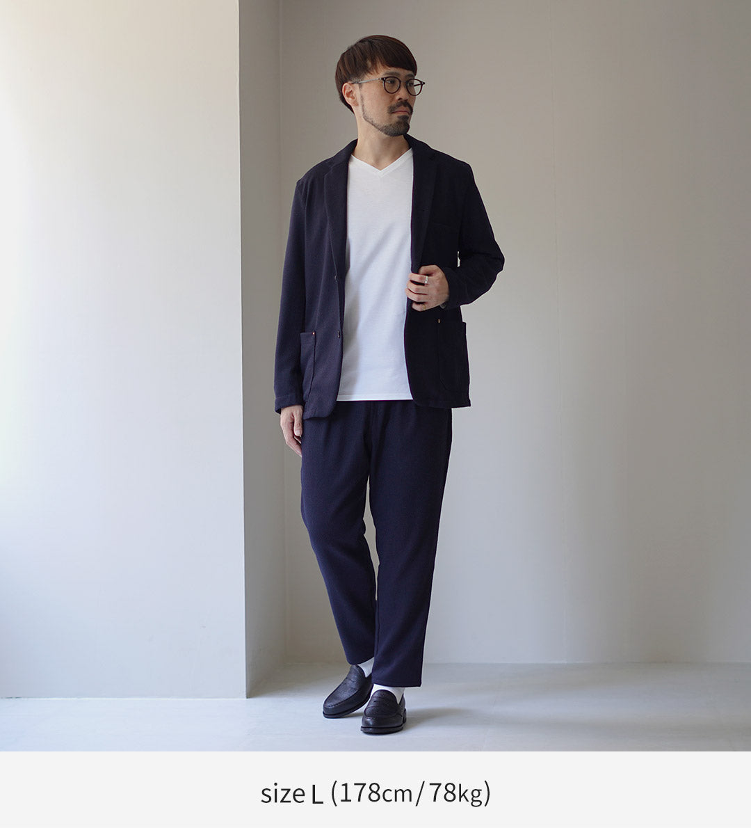 RE MADE IN TOKYO JAPAN(アールイー) 東京メイド Vネック ロングスリーブ ドレスTシャツ 5721A-CT