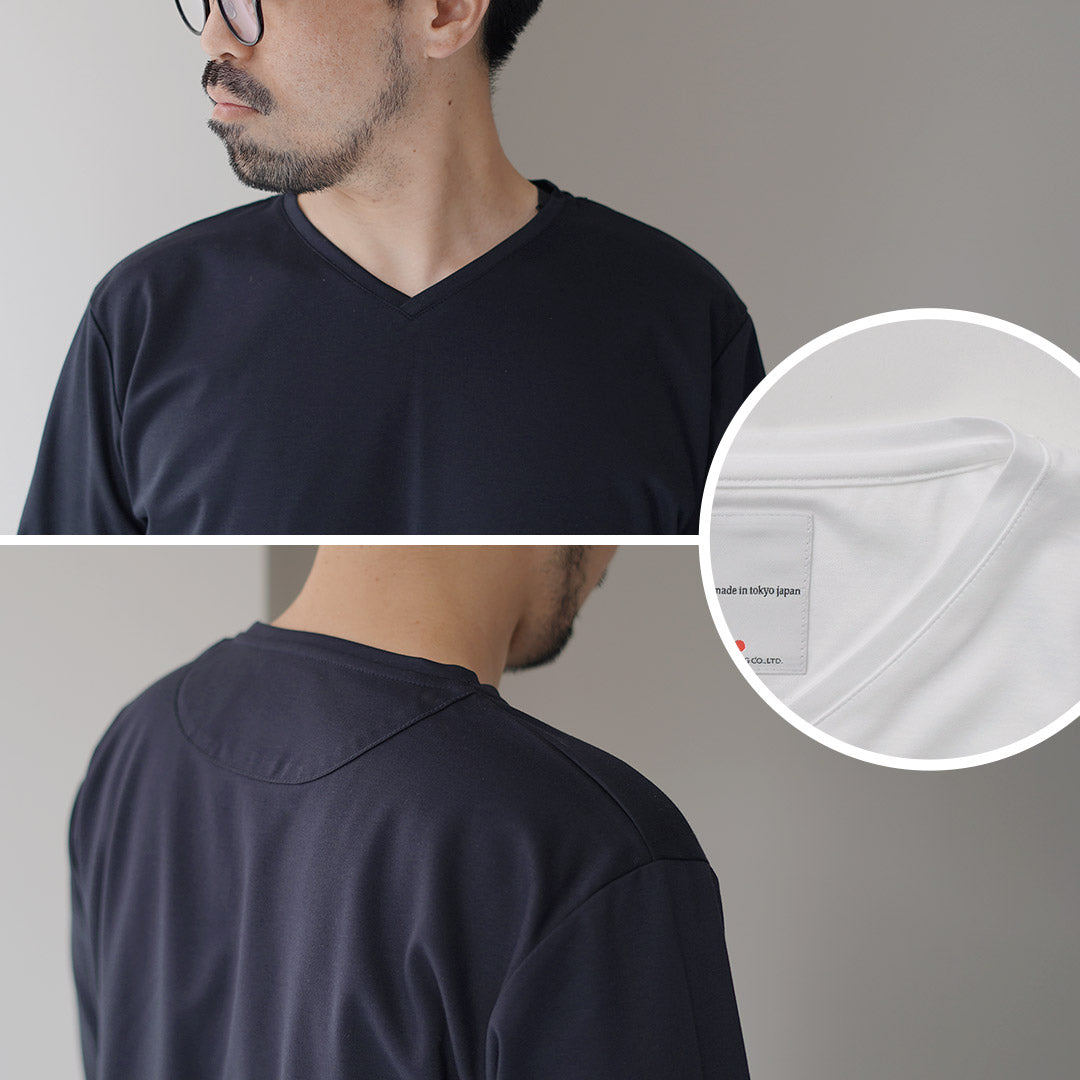 RE MADE IN TOKYO JAPAN(アールイー) 東京メイド Vネック ロングスリーブ ドレスTシャツ 5721A-CT