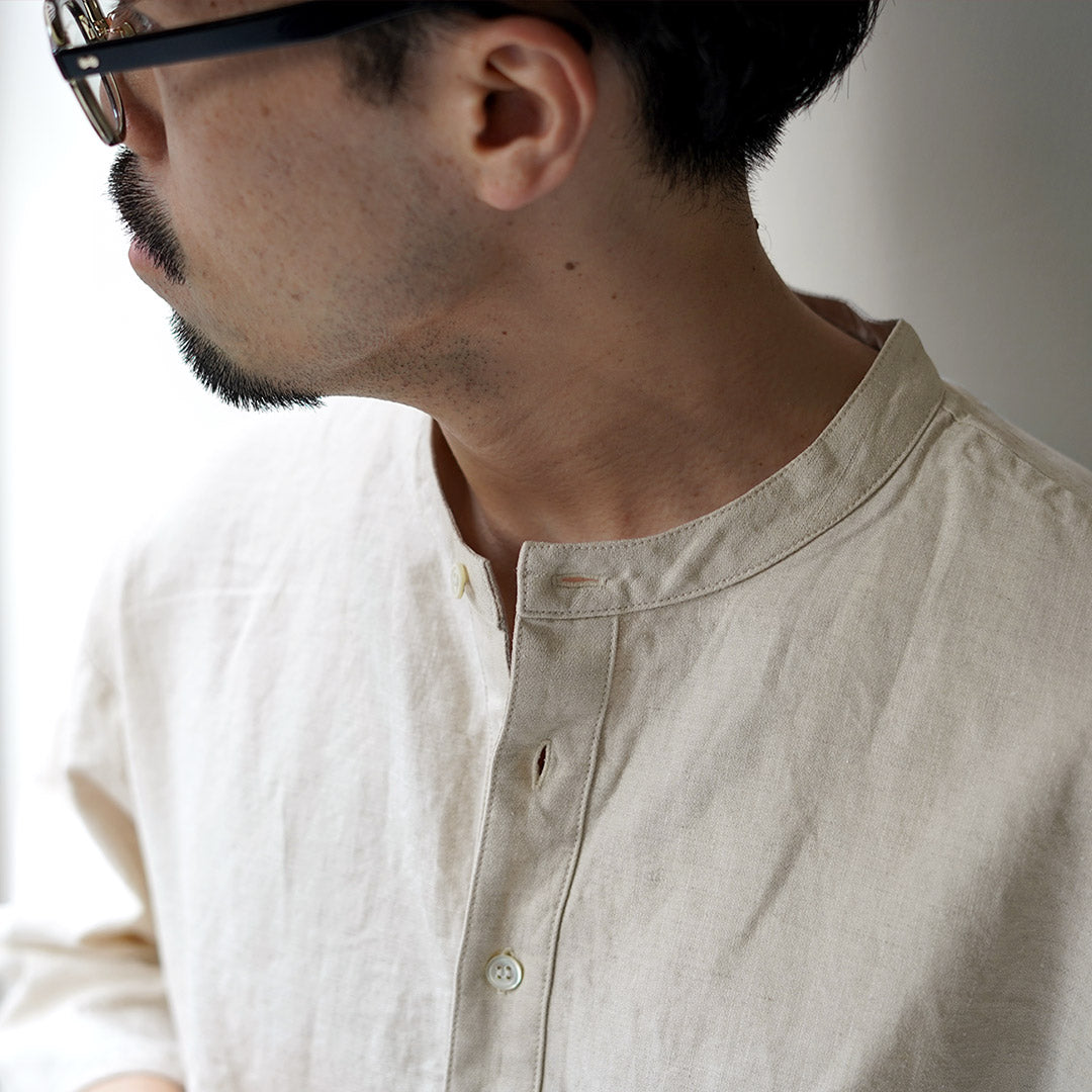 KEMA DESIGNS(ケマデザインズ) リネンコットンクロス ヘンリーネック Tシャツ