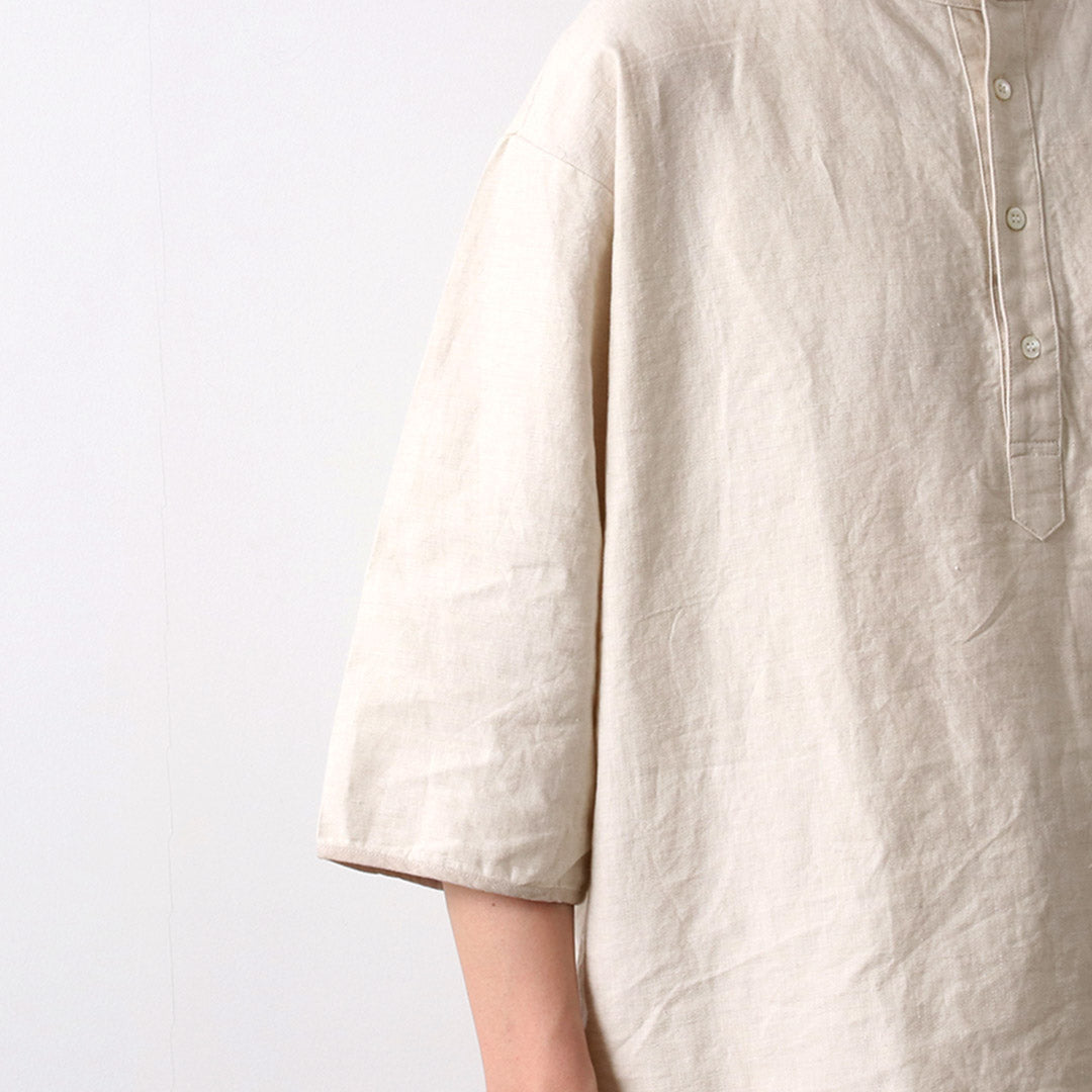 KEMA DESIGNS(ケマデザインズ) リネンコットンクロス ヘンリーネック Tシャツ