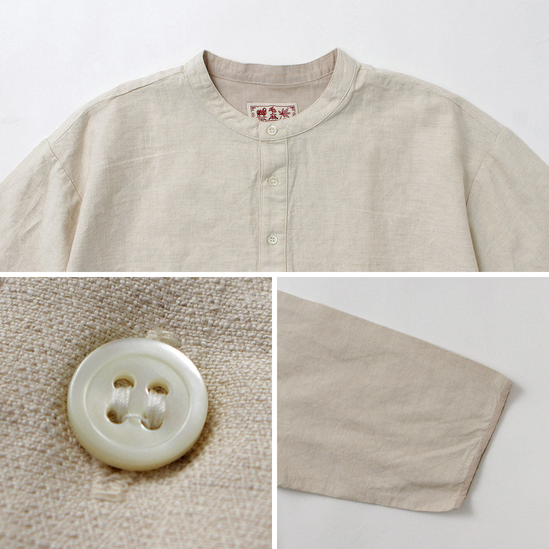 KEMA DESIGNS(ケマデザインズ) リネンコットンクロス ヘンリーネック Tシャツ