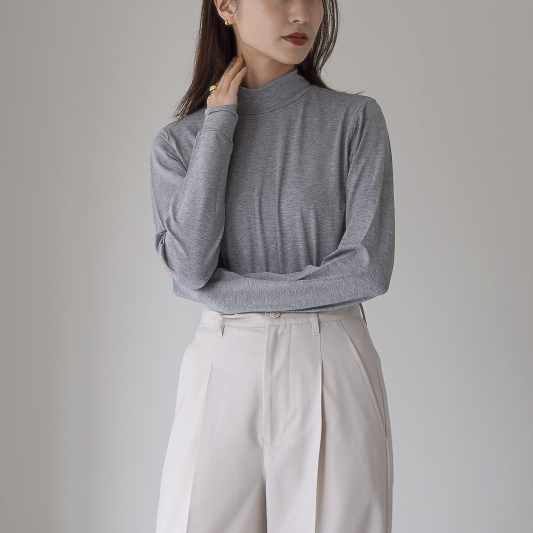 mizuiro ind(ミズイロインド) シャツカラー ハイネック プルオーバー