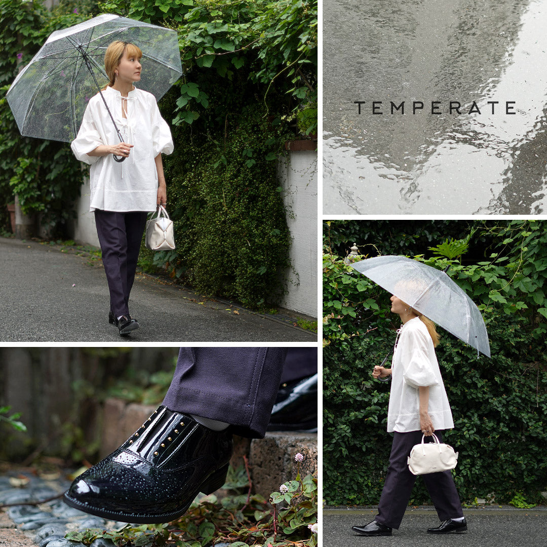 TEMPERATE(テンパレイト) レインシューズ スタッズ マニッシュシューズ OMBRE